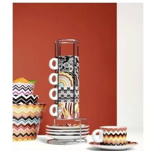 NEW 20th Anniversary MISSONI for Target Stoneware Espresso Mug Set w Spoons